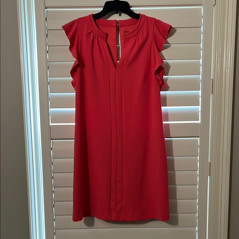 Vince Camuto dark Pink Ruffle Sleeve Dress